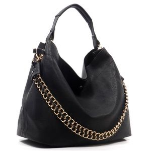 Black Chain Strap 2 in 1 Shoulder Bag